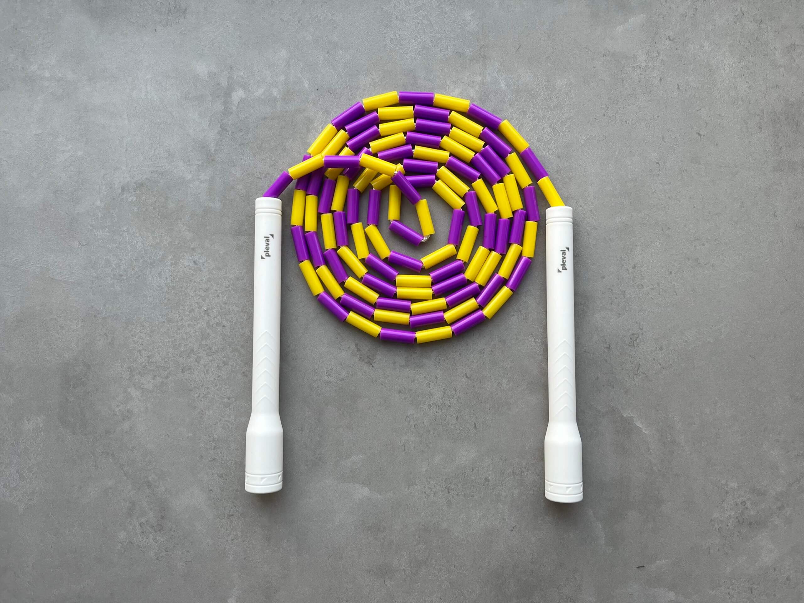 Short Handle 25mm Beaded Jump Rope YELLOW PURPLE 1 (pleval.倍乐活)