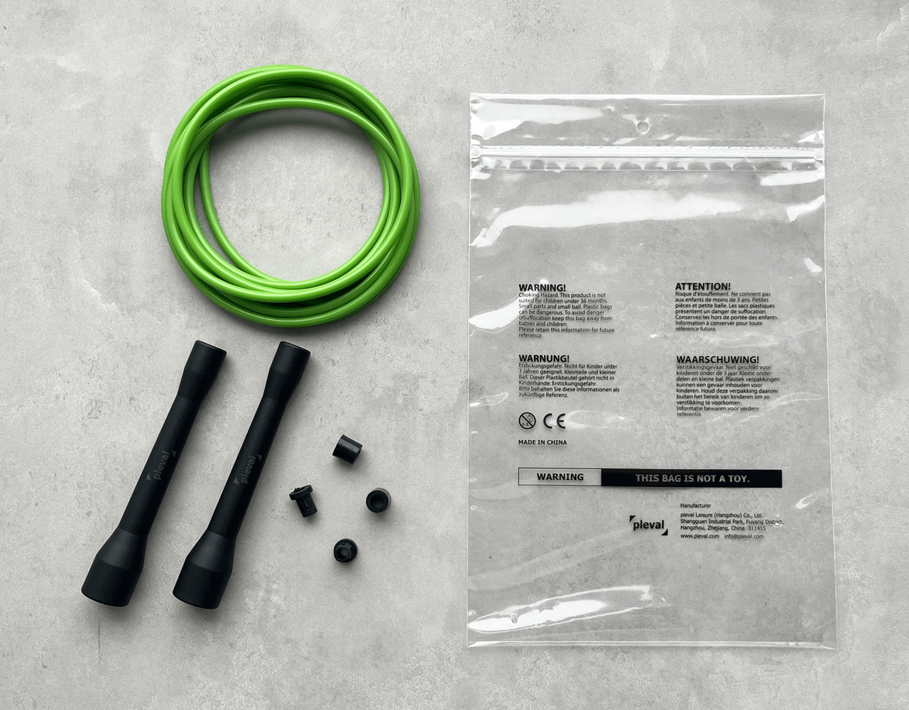 Short Handle - 5.0mm PVC Jump Rope Green 2 (pleval.倍乐活)